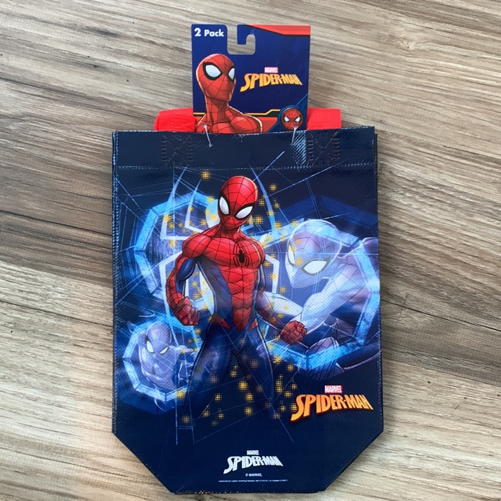 Marvel Hero Spider-Man Lunch Bag 2 Pack Tote Spiderman Superhero Goody Gift Sack